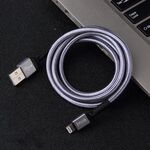 IVON CA89 2.1A USB a 8 PIN Braid Cavo di pagamento veloce Cavo dati, lunghezza del cavo: 1m (grigio)