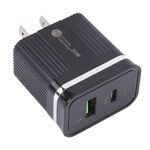 46-A2C2 20W PD + QC3.0 USB Caricatore rapido multifunzione, spina americana (nero)