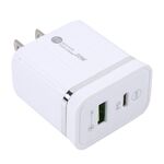 46-A2C2 20W PD + QC3.0 USB Caricabatterie rapido multifunzione, spina americana (bianco)
