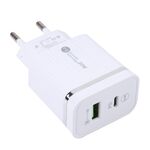 46-A2C2 20W PD + QC3.0 USB Caricabatterie rapido multifunzione, Spina UE (bianca)