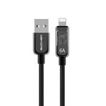 WK WDC-180 6A Pioneer Series USB a 8 pin Cavo dati di ricarica rapida trasparente, lunghezza: 1 m (nero)