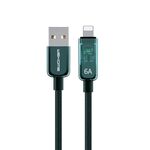 WK WDC-180 6A Pioneer Series USB a 8 pin Cavo dati di ricarica rapida trasparente, lunghezza: 1 m (verde)
