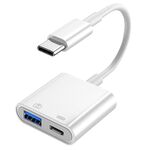 S-211 Adattatore per fotocamera 2 in 1 da USB-C / tipo C maschio a tipo C + USB femmina