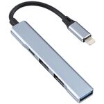 S-209 3 in 1 8 Pin maschio a Dual USB 2.0 + USB 3.0 Hub adattatore femmina (grigio argento)