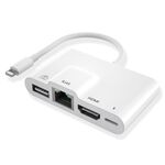 4 in 1 8 Pin Maschio a 8 Pin Power + RJ45 Ethernet + HDMI + fotocamera USB femmina OTG Adattatore AV Digital Av