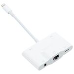 NK-1033 5 in 1 8 Pin Maschio a Dual USB + 3.5mm AUX + Ethernet + 8 Pin Adattatore di alimentazione