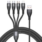4 in 1 66W 6A USB a 8 PIN + Micro USB + Dual USB-C / Type-C Cavo di ricarica rapido Ricarica, Durata del cavo: 1,2 m (nero)