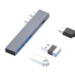 Per MacBook Pro 819B Dual USB-C/Type-C Maschio a Dual USB+USB-C/Type-C Adattatore Femmina (Argento)
