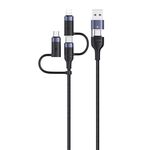 USAMS S-SJ547 U62 USB + TYPE-C / USB-C TOTYPE-C / USB-C + 8 PIN + micro lega di alluminio PD PD Cavo dati di ricarica rapida, lunghezza: 1,2 m (nero)