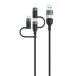 USAMS S-SJ547 U62 USB + TYPE-C / USB-C TOTYPE-C / USB-C + 8 PIN + micro lega di alluminio PD PD Cavo dati di ricarica rapida, lunghezza: 1,2 m (verde)