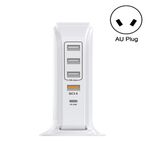 PD-36W PD3.0 + QC3.0 Caricabatterie a vela di ricarica cellulare USB a 4 porte a 4 porte, tappezzeria AU