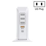 PD-36W PD3.0 + QC3.0 Caricabatterie a vela da ricarica per cellulare USB a 4 porte a 4 porte, spina USA