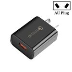 CA-25 QC3.0 USB 3A Caricabatterie veloce per telefono cellulare, Plug AU (nero)