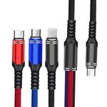 XJ-79 66W 6A 3 in 1 Type-C a 8 Pin + Tipo-C + Cavo di ricarica Super Flash USB, Lunghezza: 1,2 m