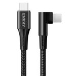 ENKAY PD 20W 3A USB-C / TYPE-C a Geni a gomito a gomito FAST CHARDAGGIO CAVO DATI NYLON intrecciato, Lunghezza: 2M (nero)