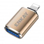 Enkay ENK-AT110 da 8 pin maschio a USB 3.0 Adattatore in lega di alluminio femmina OTG (Golden)