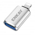 Enkay ENK-AT110 da 8 pin maschio a USB 3.0 Adattatore in lega di alluminio femmina OTG (argento)