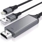 Cavo adattatore da 2 m 1080P da 8 pin a HDMI, compatibile con adattatore da iPhone a HDMI (nero)