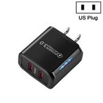 Caricabatterie USB per cellulare QC3.0 a doppia porta da 36 W Doppia uscita da 18 W, spina americana (nero)