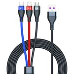 Cavo da USB a Micro USB da 40 W 5 A + USB-C / Tipo-C + 8 pin, lunghezza cavo: 2 m