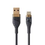 Cavo dati di ricarica rapida trasparente da USB a 8 pin da 2,4 A, lunghezza: 1 m (nero)