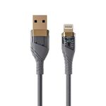 Cavo dati di ricarica rapida trasparente da USB a 8 pin da 2,4 A, lunghezza: 1 m (grigio)
