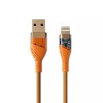 Cavo dati di ricarica rapida trasparente da USB a 8 pin da 2,4 A, lunghezza: 1 m (arancione)