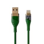 Cavo dati di ricarica rapida trasparente da USB a 8 pin da 2,4 A, lunghezza: 1 m (verde)