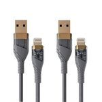 Cavo dati di ricarica rapida trasparente da 2,4 A USB a 8 pin, lunghezza: 1 m (grigio)