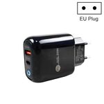 PD04 PD20W Type-C + QC18W USB Caricabatteria per telefono cellulare con indicatore LED, spina europea (nero)