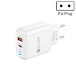 PD04 PD20W Type-C + QC18W USB Caricabatteria per telefono cellulare con indicatore LED, spina europea (bianco)