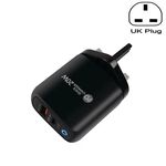 PD04 PD20W Type-C + QC18W USB Caricabatteria per telefono cellulare con indicatore LED, spina UK (nero)