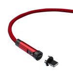 Cavo dati a ricarica rapida magnetica rotante CC57 a 540 gradi, stile: 2 m + testa a 8 pin (rosso)