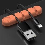 5 pezzi 4 fori da 4 fori Bear Silicone Desktop Data Cable Organizzazione e dispositivo di fissaggio (Coral Orange)