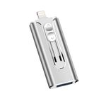 32 GB Micro USB + 8 PIN + USB 2.0 3 in 1 disco telefonico cellulare U-disco (argento)