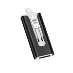 64 GB Micro USB + 8 PIN + USB 2.0 3 in 1 computer cellulare U-Disk (nero)