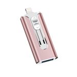 64 GB Micro USB + 8 Pin + USB 2.0 3 in 1 disco telefonico cellulare U-disco (oro rosa)