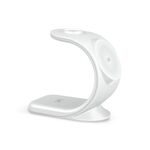 OJD-83 3 in 1 Caricabatterie wireless verticale aspirazione magnetica per telefono cellulare e IWatch e AirPod (Bianco)