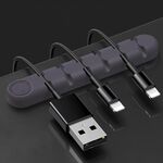 5 PCS 6 fori da 6 fori Bear Silicone Desktop Cable Data Cable Organizzazione e dispositivo di fissaggio (grigio lavanda)