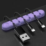 5 PCS 6 buche Bear Silicone Desktop Cable Data Cable Organizzazione e dispositivo di fissaggio (Lilla Purple)