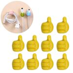 10 PCS Handy Holder Cable Organizer Clip per la comodità domestico (giallo)