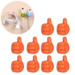 10 PCS Handy Holder Cable Organizer Clip di convenienza domestica (arancione)