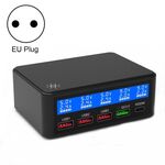 618 QC3.0 + PD20W + 3 x Porti USB Caricabatterie con display LCD intelligente, spina UE (nero)