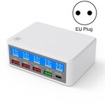 618 QC3.0 + PD20W + 3 x Porti USB Caricabatterie con display LCD intelligente, spina UE (bianco)