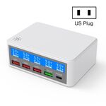 618 QC3.0 + PD20W + 3 x Caricabatterie USB Porti USB con display LCD intelligente, spina USB (bianco)
