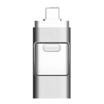 256 GB Type-C + 8 PIN + USB 3.0 3 in 1 unità flash USB in metallo OTG (argento)
