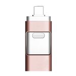 256 GB Type-C + 8 Pin + USB 3.0 3 in 1 OTG Metallo USB Drive flash (oro rosa)
