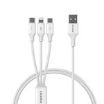 ROMOSS CB251V 3.5A da USB a 8 pin+Type-C+Micro USB 3 in 1 cavo di ricarica, lunghezza: 1,2 m