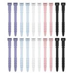 3 set 20 pezzi/set avvolgicavo in silicone a spina di pesce, avvolgicavo, colore: cinque colori