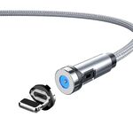Spina antipolvere CC56 Cavo magnetico rotante, Lunghezza cavo: 1 m, Stile: Testa a 8 pin (argento)